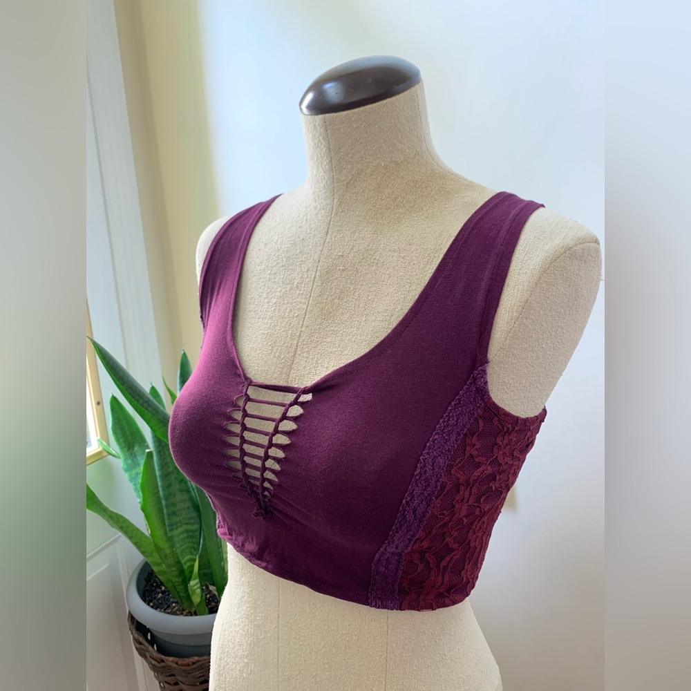 Purple Faerie corset cotton stretch bralette